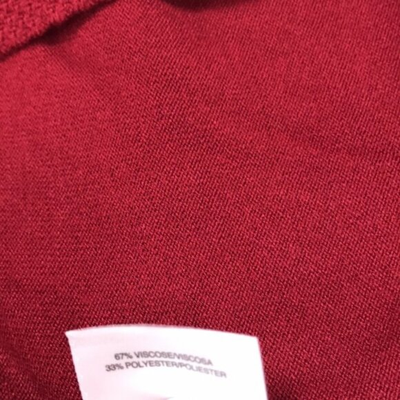 ANNE KLEIN Pointelle Trim Waterfall Cardigan In Titian Red - Picture 7 of 7